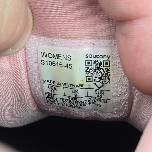 Saucony Hurricane 23 Black Pink Athletic Gym Daily Road Running Shoe Womens 11 - Picture 13 of 13